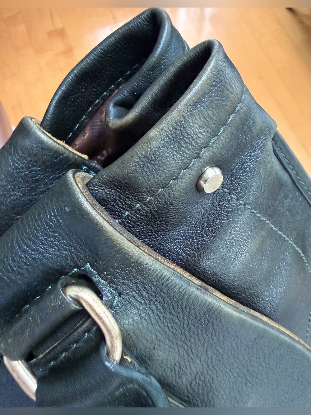 LONGCHAMP DARK GREEN BALZANE LEATHER BAG - Picture 13 of 15